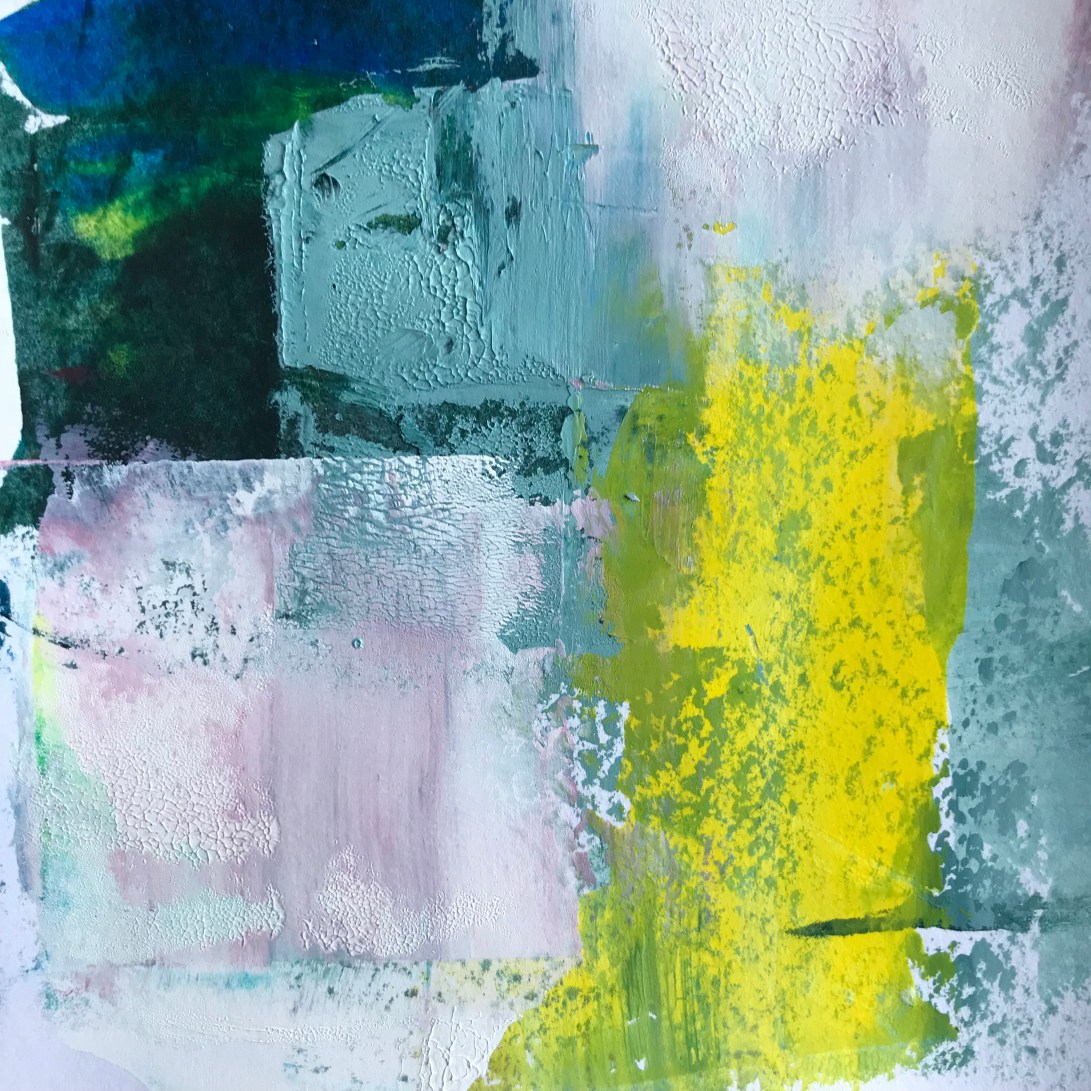 Blue Blush, acrylic, 140 x 140mm